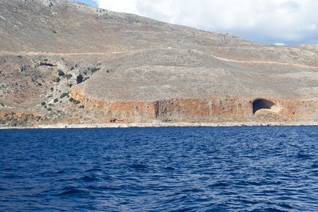 The sea and the mountains of Crete in a Sunny day.の写真素材