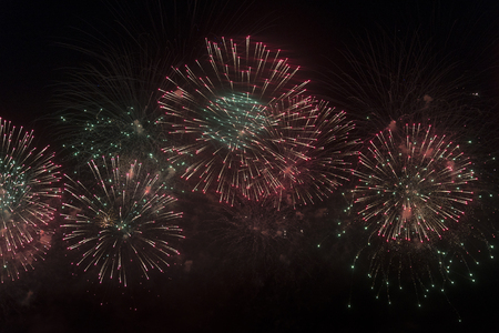 Fireworks in the night skyの写真素材