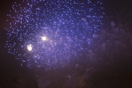 Fireworks in the night skyの写真素材