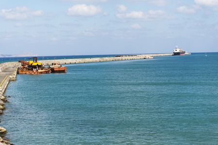 View of Harbor spit on the island of Crete in Heraklion.の写真素材