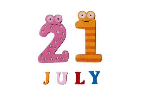 July 21. Image of July 21 on white background. Summer day.の写真素材