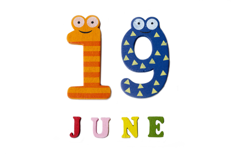 June 19. Image June 19, on a white background. Summer day.の写真素材