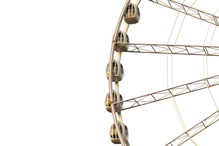 Large Ferris wheel on white isolated background close-up.の写真素材