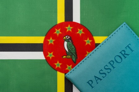 There's a passport on Dominic's flag. The concept of travel and tourism.の写真素材