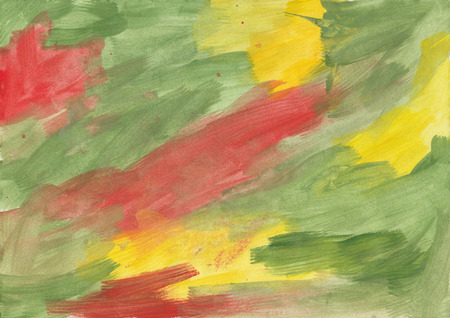 The texture of watercolor paints red, yellow and green. Multi-colored watercolor paint.の写真素材