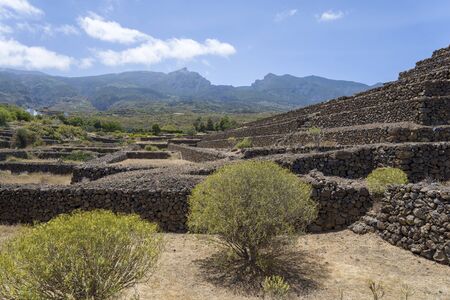 pyramids of Guimar rectangular pyramids built of Lara stone. They are located in the Chacon area, part of the city of Guimar.の写真素材