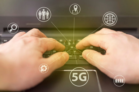 5G telecommunications business technology is a web-based network concept. Internet technology LTE....