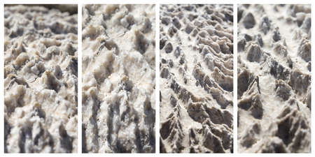 A collage of stone texture from the mountains. stone background.の写真素材