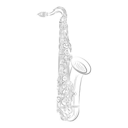 Saxophone pattern. vector illustration. freehand pencil. International Jazz Day. April 30,のイラスト素材