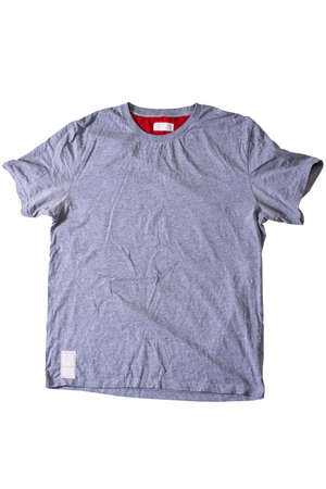 The gray t-shirt template is ready for your own graphics. The concept of sale, fashion and shopping.の写真素材