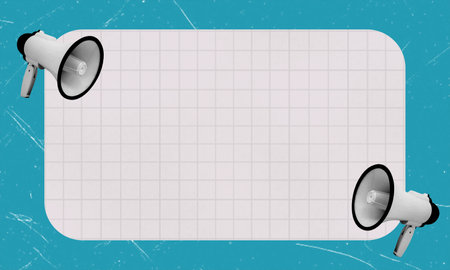 Expressing your own thoughts on the Internet. Modern design, collage of contemporary art. Inspiration, idea, fashion style. Negative space to insert text or announcements.の写真素材