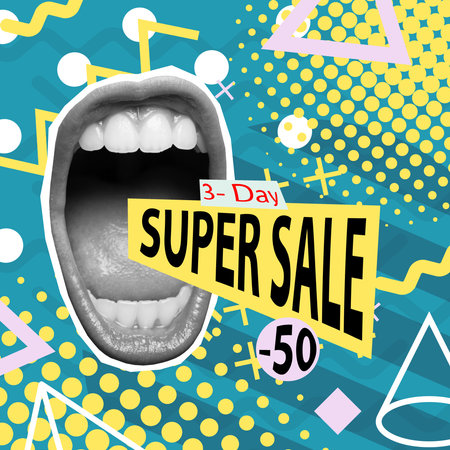 Photo sketch collage collage graphics artwork painting smiling mouth. Sale, Black Friday and discounts.の写真素材
