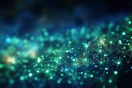 Abstract blue-green technological background. Technology Concept.の素材
