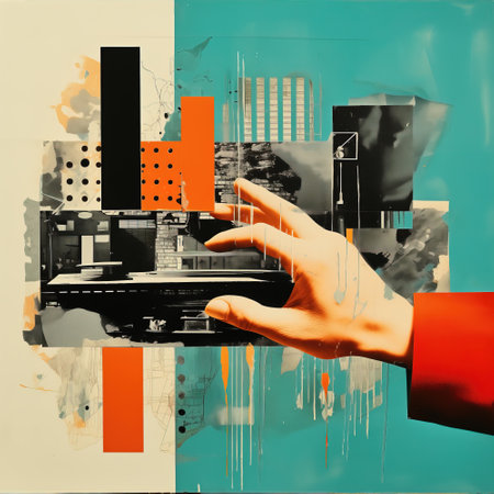 Teamwork. Contemporary artistic collage of human hands. Creating projects profitable. Retro, vintage style. Concept of business, career, employers, team.の素材