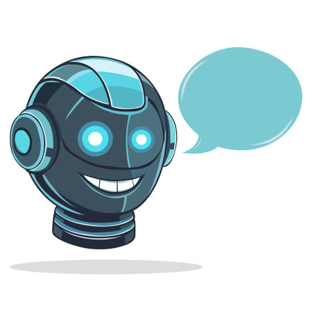 Chat bot  design concept. Virtual smart assistant Bot icon. Robot head with speech bubble. Customer service chat bot.のイラスト素材