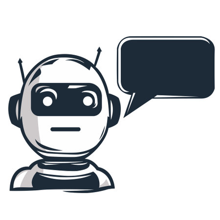 A chat bot icon with a message bubble. Chat bot assistant concept.のイラスト素材