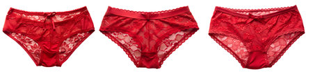 Set of women's cotton panties insulated on a white background. Beauty and fashion concept.