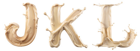 Set of letters J, K, L, from cosmetic strokes on a white background. Concept of the English alphabetの写真素材