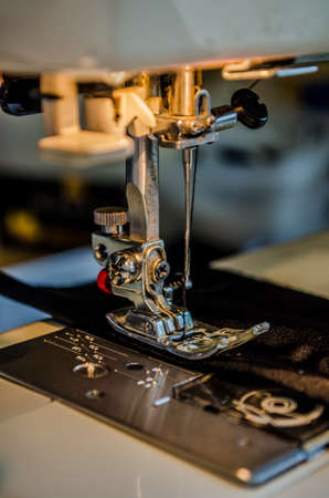 Foot Sewing Machine With Thread Inserted On The Needleの写真素材