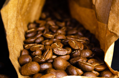 coffee beans scattered