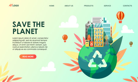 Waste recycling design concept. Ecological solution of environment care problem. Garbage segregation, rubbish separation service to reduce pollution, save, clean planet Earth nature. vector illustrationのイラスト素材