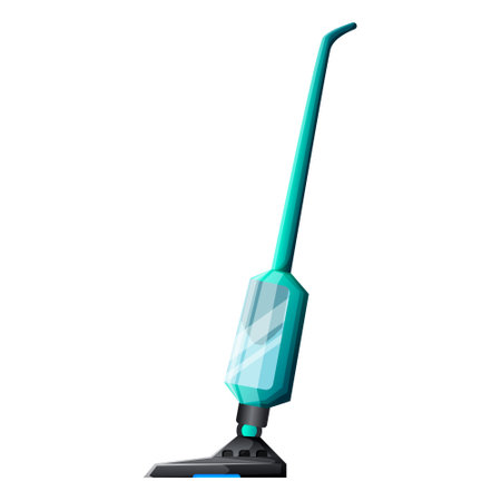 Manual vacuum cleaner device isolated on white background. house hold electronic appliance. Duster domestic tool for cleaning floor. Collection realistic mockups of home appliances. vector illustrationのイラスト素材
