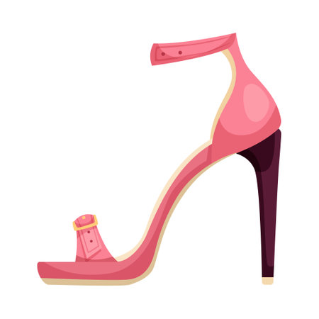 Vector illustration of a stylish high heel shoe on a white background with a modern design. Vector illustrationのイラスト素材