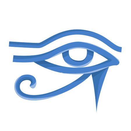 Eye of Horus ancient Egyptian symbol in blue stylized design. Vector illustrationのイラスト素材