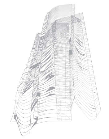 Abstract high buildings. Architectural drawing 3dの写真素材