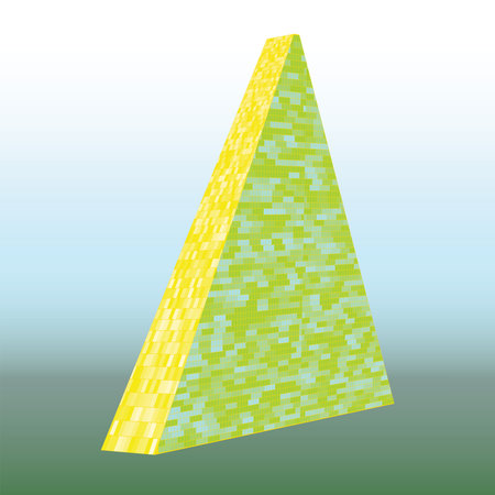 Triangular tower. Layout, illustration. Vector