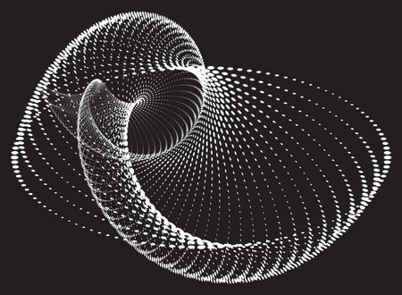 Dotted Halftone Vector Spiral Pattern or Texture. Stipple Dot Backgrounds with White Circlesのイラスト素材