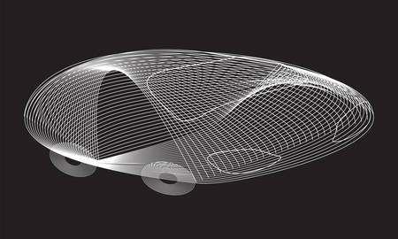 Futuristik car abstract sketch on black background. Vector illustrationのイラスト素材