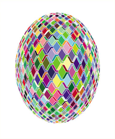 Mosaic Egg. Abstract background. Noise structure with cubes. Vector imageのイラスト素材
