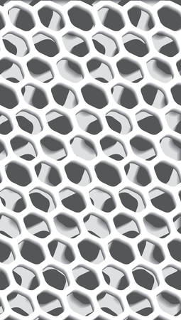 Decorative grid. Gray pattern with carved rounded shapes. 3d sample design. Abstract background for mobile
のイラスト素材