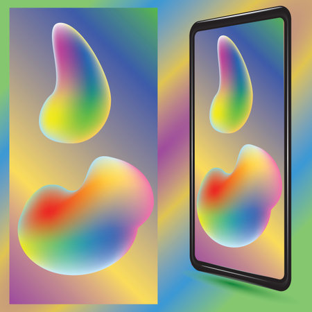 Colorful abstract liquid paint background. Modern screen vector design for mobile app