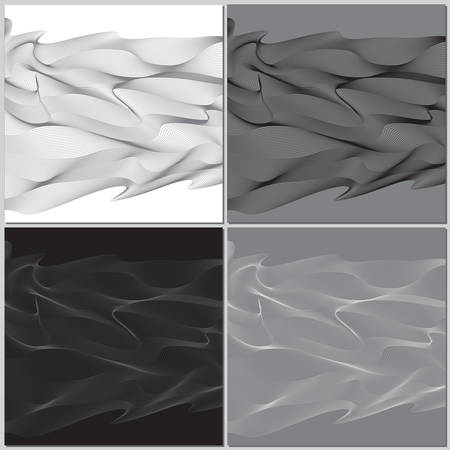 Abstract linear gray Backgrounds set. High Saturated. Gradients Different Geometrical Shapesのイラスト素材