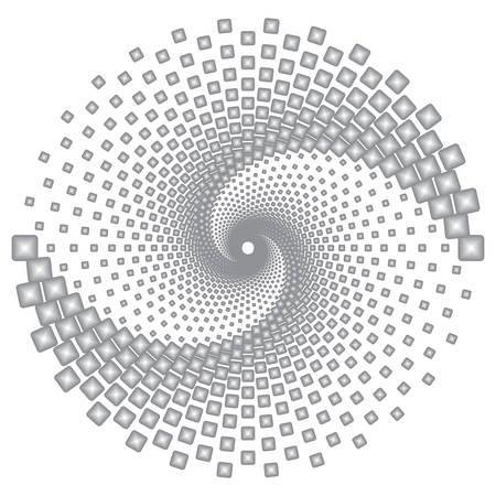 Dotted Halftone Vector Spiral Pattern or Texture. Stipple Dot Backgrounds with Gray rectanglesのイラスト素材
