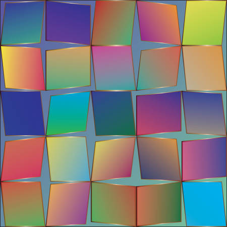 Abstract Geometric Colorful Background. High Saturated Gradients. Different Geometrical Shapesのイラスト素材