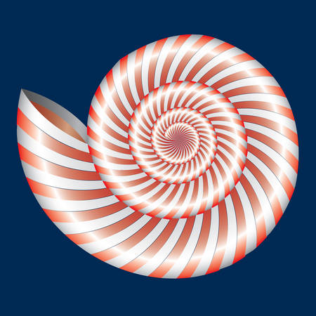 Snail shell. Abstract linear color Spiral Illustration. High Saturated. Gradients Different Geometrical Shapesのイラスト素材