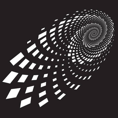 Dotted Halftone Vector Spiral Pattern or Texture. Stipple Dot Backgrounds with Rhombusのイラスト素材