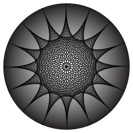 Ornate, eastern mandala. Art, round, black and white ornamentのイラスト素材