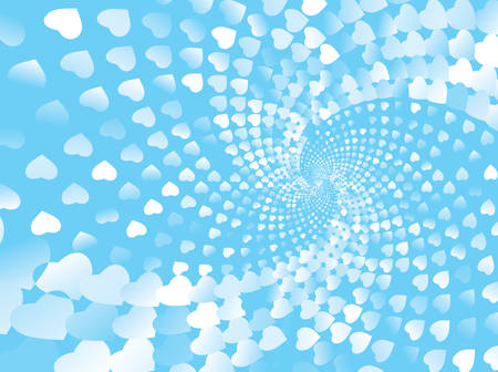 Valentines day spiral background with hearts. Vector illustrationのイラスト素材