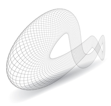 Abstract volumetric figure with a mesh surface. Vector illustrationのイラスト素材