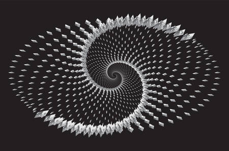 Dotted Halftone Vector Spiral Pattern or Texture. Stipple Dot Backgrounds with Rhombusのイラスト素材