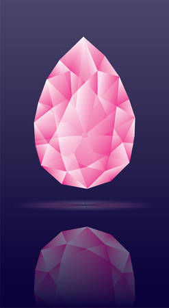 Brilliant Diamond game isolated on blue background. Type of cut drop or pearのイラスト素材