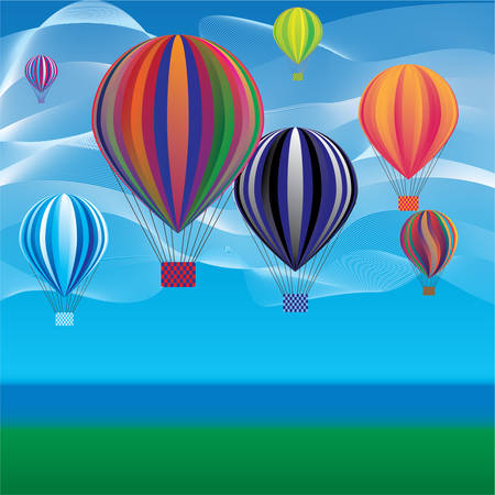 The parade of balloons. Color illustration. Vector image のイラスト素材
