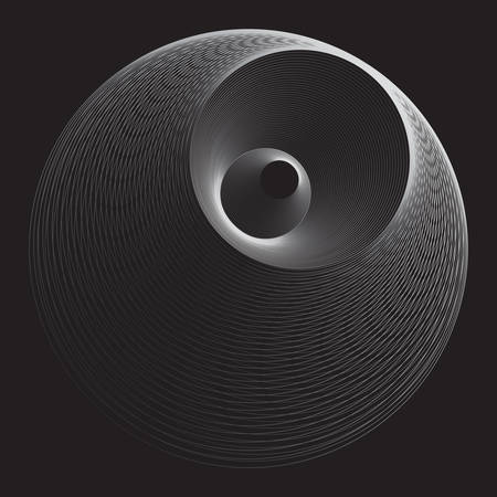 Abstract linear black and white Spiral Background. High Saturated. Gradients Different Geometrical Shapesのイラスト素材