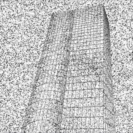 Abstract high buildings. Architectural drawing 3dのイラスト素材