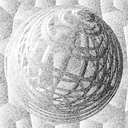 Abstract vector sign in sphere shape. Gray Globe. Grunge textureのイラスト素材
