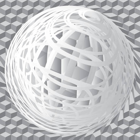 Abstract vector sign in sphere shape. Gray Globeのイラスト素材